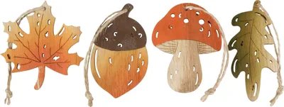 Produktbild von Holzanhänger Herbstliebe Set 4 Stück Motivgröße 9 bis 10.5 cm Dekoration Herbst