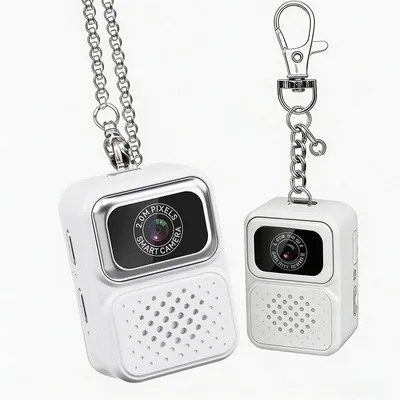 Produktbild von ZELURXX Dekorative Mini Kamera Halskette – Spielzeugkamera für Schüler als Geschenk, tragbarer Foto- und Videorecorder, für Reise & Sport, Weiß