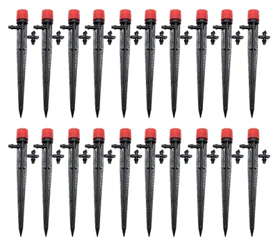 20er-Set 8-Loch 360° verstellbare Ringsprüher, rot, für 4/7 mm Schlauch