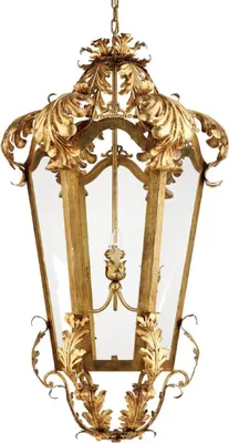 Produktbild von Casa Padrino Luxus Barock Wohnzimmer Hängeleuchte Gold Ø 62 x H. 115 cm - Handgefertigte Metall Laterne - Luxus Qualität -  Italy - Edel & Prunkvoll