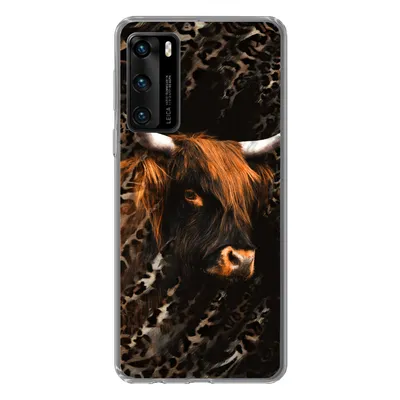 Produktbild von MuchoWow® Handyhülle Schutzhülle Hülle für Huawei P40 Schottischer Highlander - Pantherdruck - Schwarz Silikon Softcase Handy Hülle - Handytasche