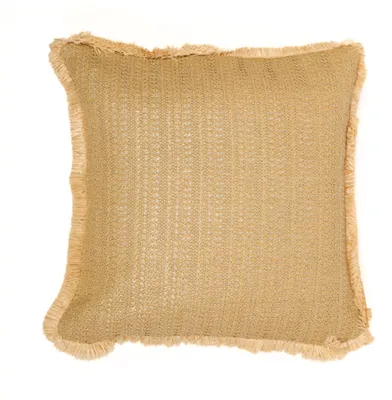 Image de Housse de coussin effet raphia - Uni - Carré - 45x45cm