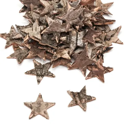 Productafbeelding van Houten sterretjes 3 cm - 100 stuks voor decoratie en knutselen