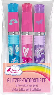 Produktbild von Coppenrath 22220 - Die Spiegelburg - Einhorn-Paradies - Glitzer-Tattoostifte