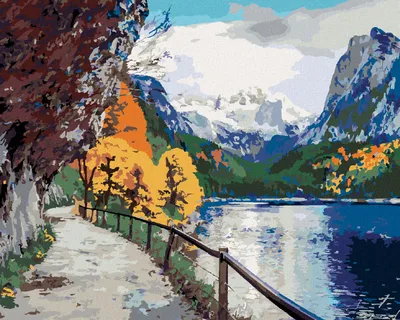 Immagine prodotto di Zuty - Dipingere con i numeri - SCENA AUTUNNALE DEL LAGO VORDERER, 40x50 cm, tela tesa su telaio