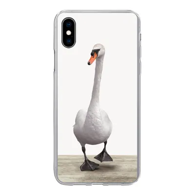 Produktbild von MuchoWow® Handyhülle Schutzhülle Hülle für iPhone Xs Schwan - Tiere - Vogel - Jungen - Mädchen - Kinder Silikon Softcase Handy Hülle - Handytasche
