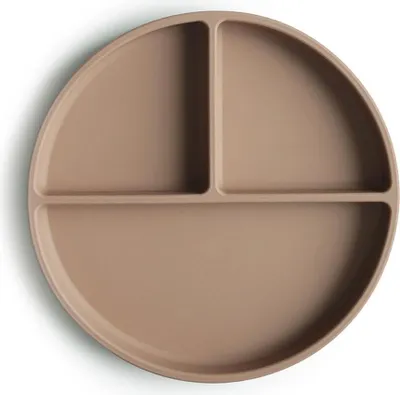 Immagine prodotto di Piatto in silicone Mushie con ventosa - Naturale 18,4 cm
