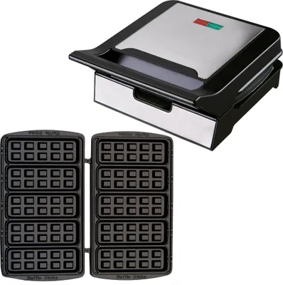 Produktbild von Syntrox Germany Kontaktgrill XXL Plovas – Panini Maker, Elektrogrill mit Keramikbeschichtung, 1800 Watt, abnehmbare Grillplatten (Waffeleisen)