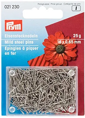Stecknadeln Stahl Silber (0,65 x 16mm) - 25g für kreatives Handwerk