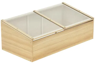 Zdjęcie produktu dla Szklarnia podwyższona - skrzynka do uprawy roślin - tunel foliowy z mini-szklarnią - do balkonu i ogrodu - 100 x 50 x 35 cm - kolor khaki