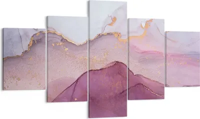 Produktbild von Bild auf Leinwand - Leinwandbild - 5 Teile - Marmor Pink Violett - 125x70cm - Wand Bild - Wanddeko - Wandbilder - Leinwanddruck - Bilder - Wanddekoration - Leinwand bilder - Wandbild - EA125x70-4668