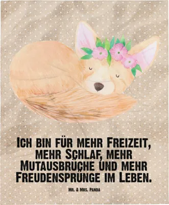 Produktbild von Mr. & Mrs. Panda Babydecke Wüstenfuchs Blumen - Sandig - Geschenk, Wüste, Afrika, Schmusedecke, Blumenkranz, Schlummerdecke, Plaid, Fleecedecke, Glücklich, Erstlingsdecke