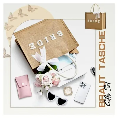 Produktbild von Braut Tasche und Hausschuhe Set für die Hochzeit
