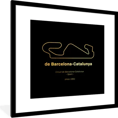 Produktbild von MuchoWow® Gerahmtes Poster Formel 1 - Rennstrecke - Barcelona 40x40 cm - Poster mit Schwarzem Bilderrahmen Wandposter Rahmen Foto Bilder - Poster - Plakat im Rahmen