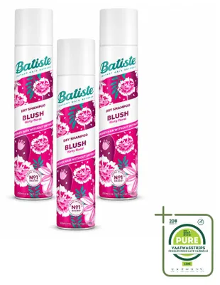 Obrázek produktu pro 3 x Batiste růžový suchý šampon - květinová vůně - 200 ml - balení 3 kusů