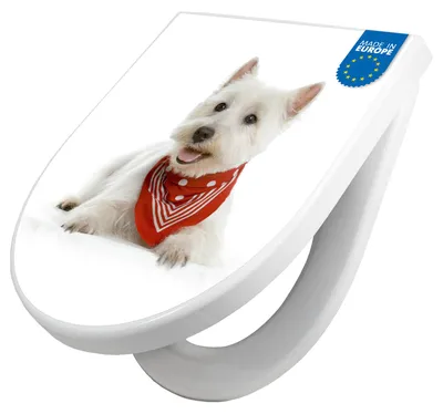 Produktbild von WC Sitz mit Absenkautomatik D Form Motiv Westie [TDW3 10192]