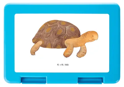 Produktbild von Mr. & Mrs. Panda Snackbox Schildkröte Marschieren - Weiß - Geschenk, Lunchbox, Schildkröten, Motivation, Abenteuer, Meer, Meal Prep Box, Lieblingsmensch, Bento, Bentobox