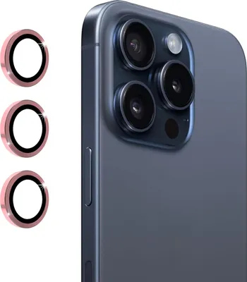 Immagine prodotto di Per Apple iPhone 16 Pro / 16 Pro Max Fotocamera ad anello in alluminio + H9 Vetro duro temperato Rosa