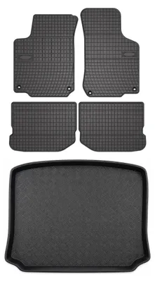 Zdjęcie produktu dla Dywaniki gumowe + mata bagażnika do Seat Leon I 1999-2005 (hatchback) – czarne, dopasowane – Wielganizator SolidPRO