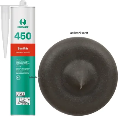 Produktbild von Ramsauer 450 Sanitär Silicon Fugen Dichtstoff 310ml Kartusche anthrazit MATT