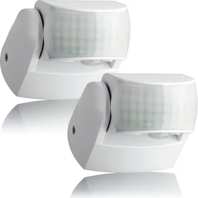 Produktbild von 2x Bewegungs Melder Außen Aufputz Wand Infrarot 2 Sensoren LED geeignet SEBSON