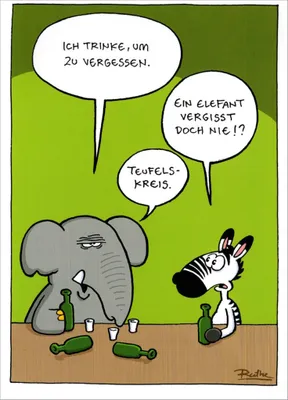 Produktbild von Cartoon-Postkarte Ralph Ruthe "Ich trinke, um zu vergessen."