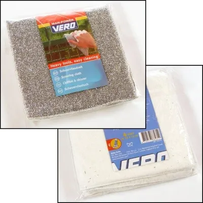 Immagine prodotto di confezione da 4 panni 2in1, circa 25 x 25 cm, lato argentato per la pulizia, lato bianco assorbente, panno di pulizia