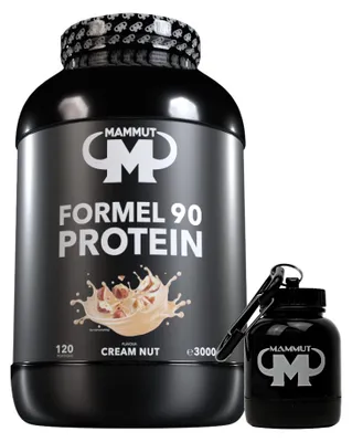 Produktbild von Mammut Nutrition - Formel 90 Protein 3000 g Dose - 120 Portionen Eiweiß + GRATIS Powderbank, Geschmack: Cream Nut