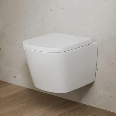 Produktbild von Kronenbach Cube Wand-WC-Set kompakt spülrandlos mit Rotationsspülung und WC-Sitz wrapover