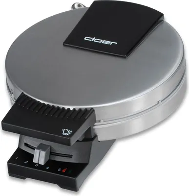 Produktbild von Cloer 189E1 Evolution Waffeleisen, Herzwaffel Ø 16 cm, ohne Antihaftbeschichtung, stufenloser Bräunungsgrad, Backampel, 930 W