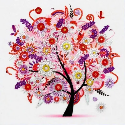 Produktbild von Diamantstickerei Sommerbaum 30x30 cm