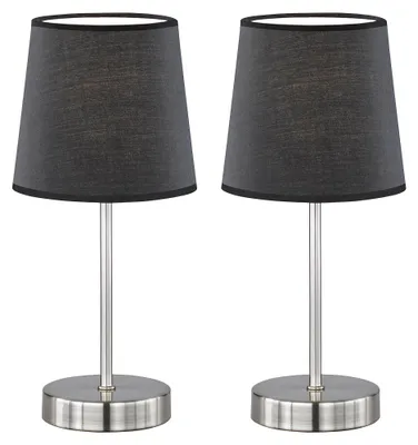 Produktbild von 2er Set Tischleuchte, Textil schwarz, nickel matt, H 32 cm