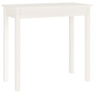 A white console table on a white background.