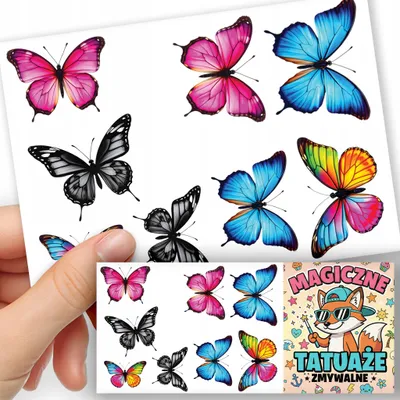 Image de TATOUAGES EPHEMERES POUR ENFANTS - Papillons - 8 pcs