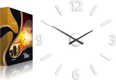 Produktbild von ModernClock, wanduhr groß, Modern Design, Klaus Weiß 75cm, 3D-Wanduhr, Quarzuhr,