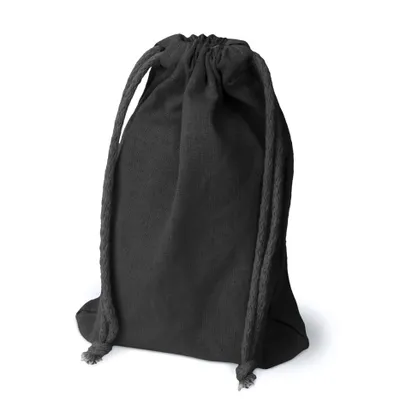 Geschenkbeutel aus Baumwolle 15x20 cm für Geschenke, mit Kordelzug 220g Schwarz