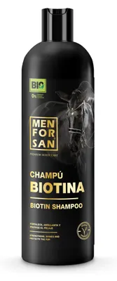 Produktbild von MENFORSAN Biotin Shampoo für Pferde, 1L | - Veganerfreundlich - 100% Natürli