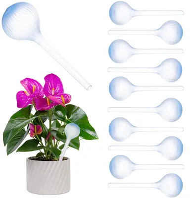 Produktbild von KADAX Bewässerungskugeln 400ml für Pflanzen, 10er Set, automatische Pflanzenbewässerung, Gießhilfe für Zimmerpflanzen, Wasserspender aus Kunststoff (Blau)