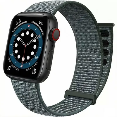 Produktbild von Stravo Nylon Klettverschluss Armband Verstellbar Sportlich Atmungsaktiv für Apple Watch 38/40/41/42mm Series 1-11, SE 1/2/3 - Grau