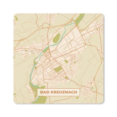 Produktbild von MuchoWow® Mauspad Mousepad Karte - Bad Kreuznach - Vintage - Stadtplan 30x30 cm - Mousepads - Maus Mat - Pad - Mausunterlage - Gaming