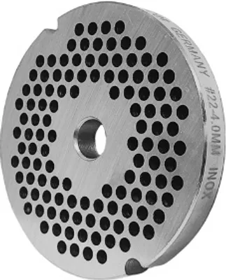 Produktbild von Fleischwolfscheibe, Lochscheibe aus Inox Stahl Gr. 22 mit 2 Nuten und 4,0 mm Bohrung von WOLFCUT