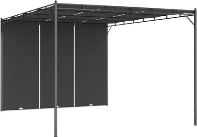 Image de The Living Store Pavillon de jardin avec rideau latéral 4x3x2,25 m Anthracite