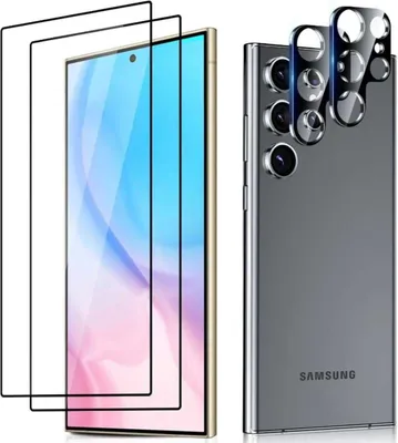 Produktbild von CLM-Tech 4er Set Schutzfolie kompatibel mit Samsung Galaxy S25 Ultra - 2X Panzerfolie + 2X Kameraschutz Kameraglas Panzerglas Displayschutz 9H Glas Displayfolie Schutzglas - Unterstützt Fingerabdruck-ID - Folie kristallklar