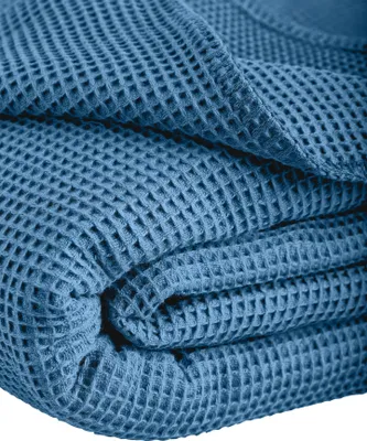 Produktbild von Waffelpique-Decke Wohndecke Sommerdecke la Diva mit Ziersticheinfassung