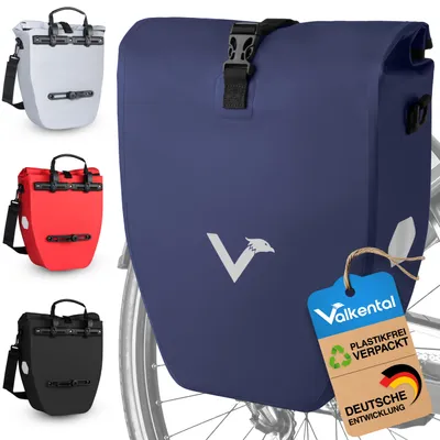 Produktbild von Valkental® Fahrradtasche für Gepäckträger, wasserdichte Gepäckträgertasche - ValkBasic 20L blau