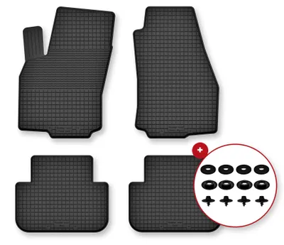 Image de Tapis de sol en caoutchouc pour Opel Zafira C 2012-2019 – 4 pièces, noirs, semi-universel, adapté