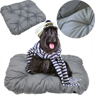 Produktbild von Hundematte Hundebett 90x70 cm Katzenbett Hundesofa Hundekissen Hundekörbchen Grau