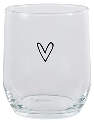 Image de Clayre & Eef Verre à eau Cœur 300 ml Verre transparent