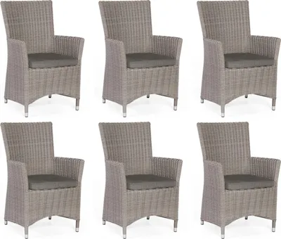 Produktbild von Sonnenpartner 6x Garten-Sessel Ikarus Aluminium/Polyrattan stone-grey Gartenstuhl