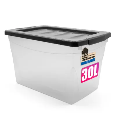 Produktbild von BigDean 30 L Aufbewahrungsbox mit Deckel Budget Line Plastikbox mit Deckel Aufbewahrungsboxen